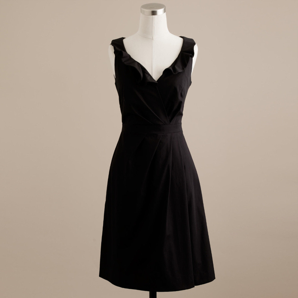 Cocktail  Dress Sz 6 Cotton Blakely Ruffle V Neck